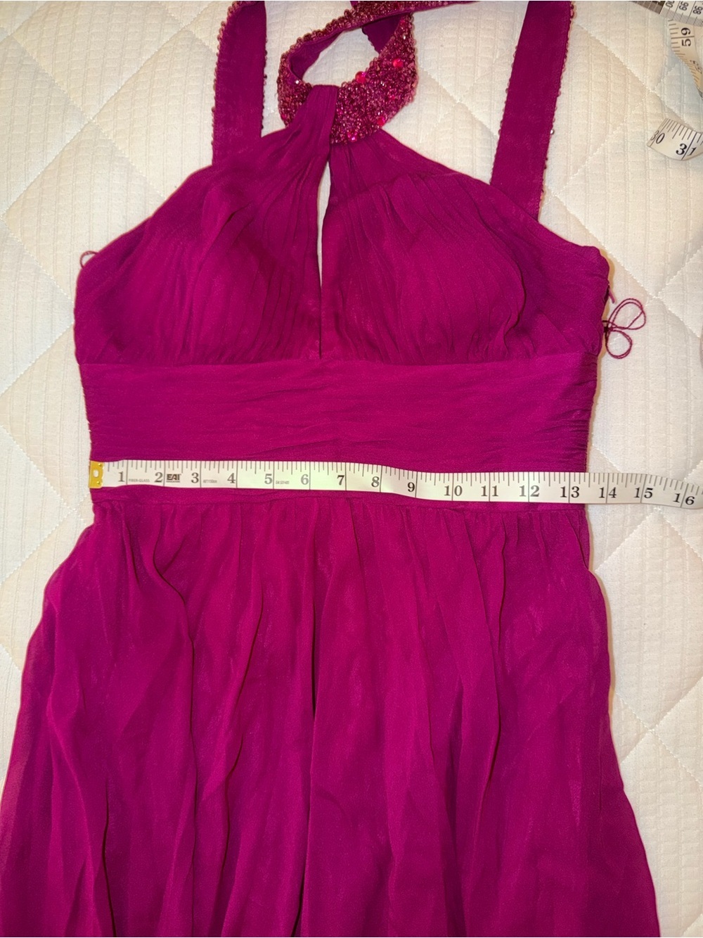 Aidan Mattox Burgundy Halter Gown - Picture 10 of 11